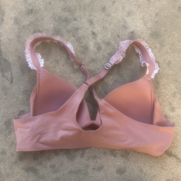 Aerie Real Sunnie Wireless Bra with Floral Strap Mystical Mauve Size 36A - Picture 5 of 6